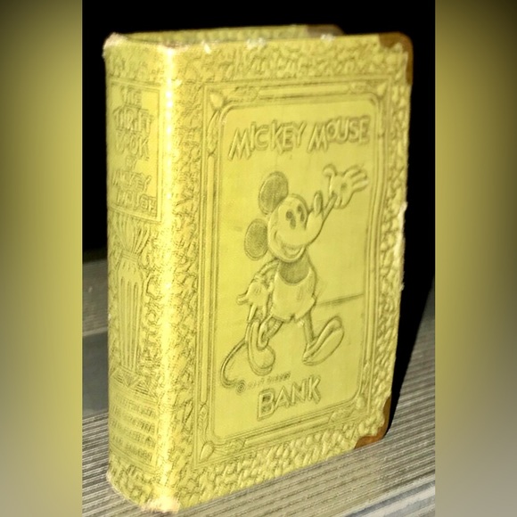 Vintage 1930s Antique Zell Thrift Book Walt Disney MICKEY MOUSE Book Coin Bank - Picture 4 of 5